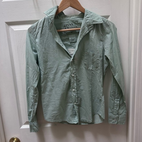 NWT Frank & Eileen green Barry shirt button down top collared XS cotton - Picture 1 of 8